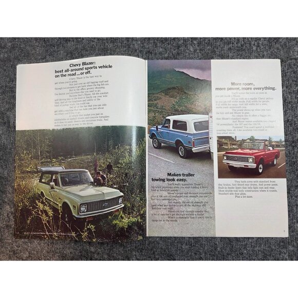 1972 Chevrolet Trucks Blazer Sales Brochure Vintage Advertising 8.5x11 Vtg - Picture 4 of 6
